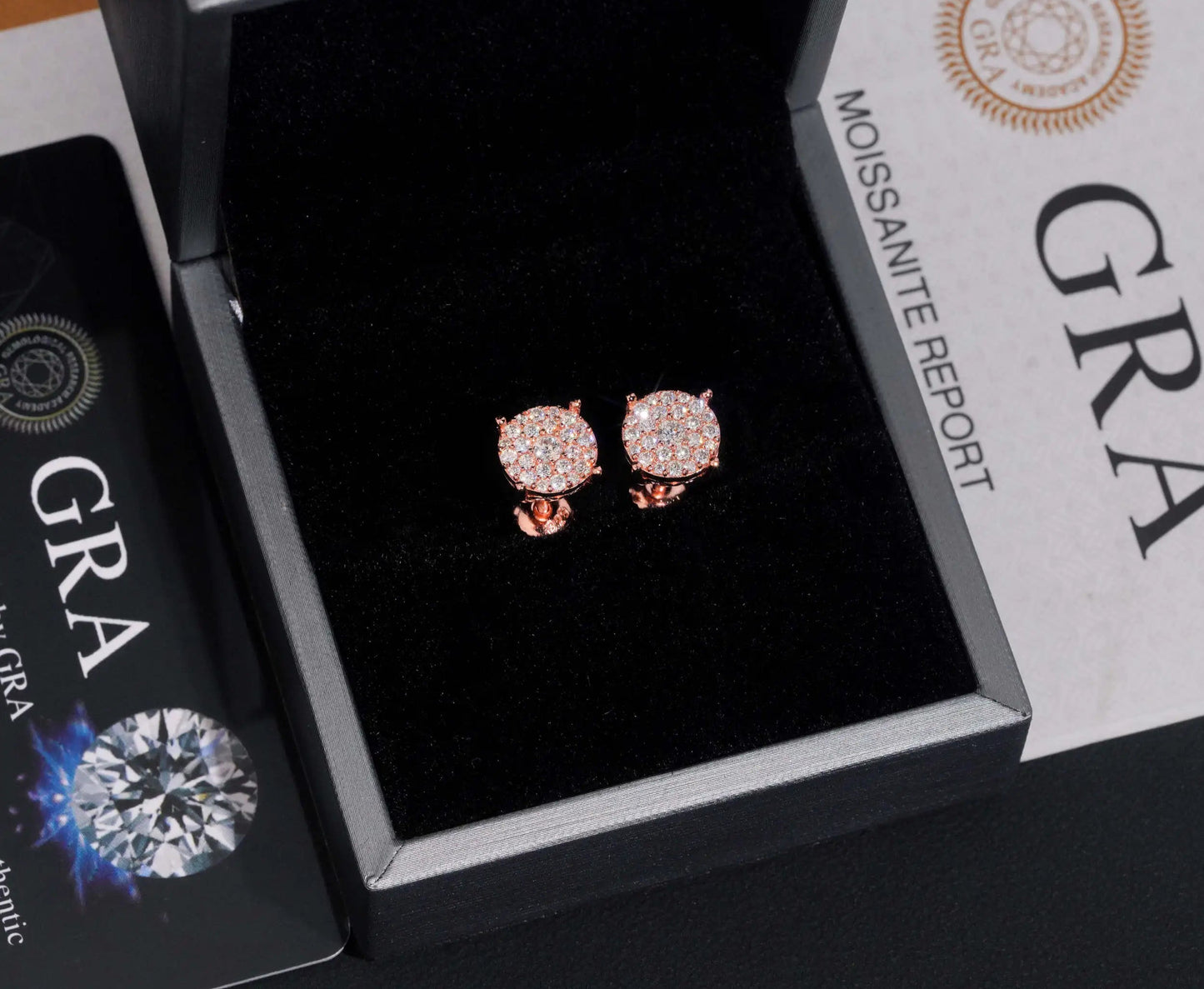 8.8mm Moissanite Round Earrings in 925 Sterling Silver