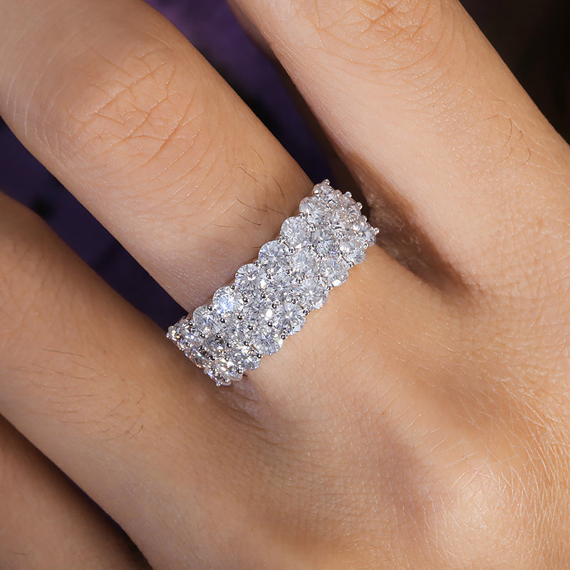 2.8ctw Moissanite Engagement Band Ring in 925 Sterling Silver or 10k/14k Gold