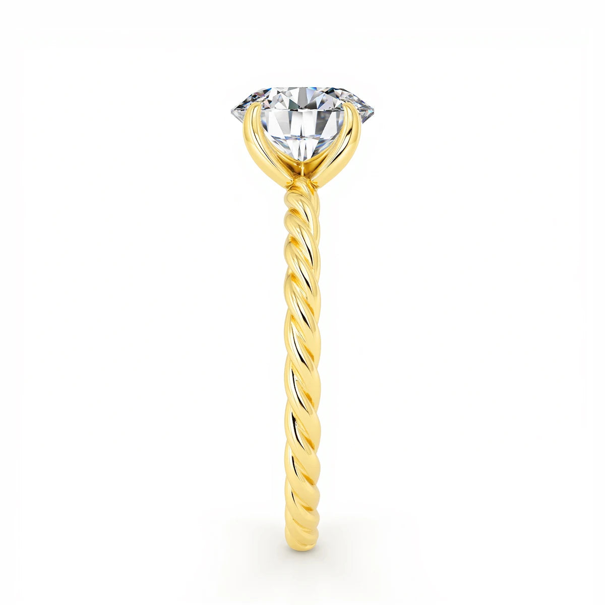 Moissanite Solitarie Ring in 925 Sterling Silver (1/20 14K GF)