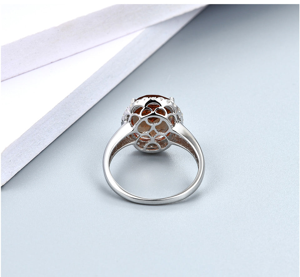 Anillo de plata de ley 925 con cambio de color, variedad de zultanita