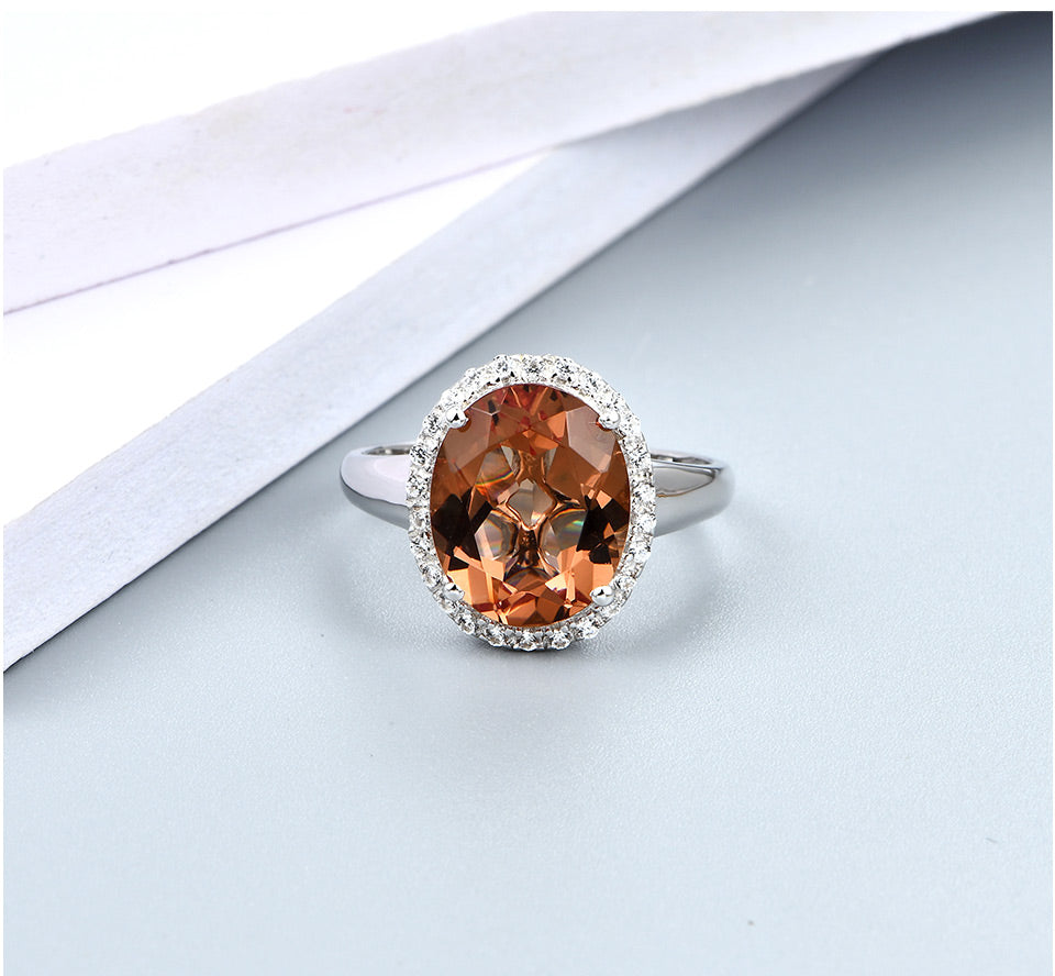 Anillo de plata de ley 925 con cambio de color, variedad de zultanita