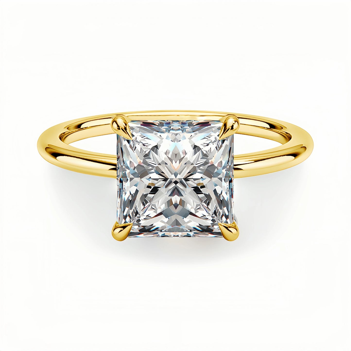 1.5Ct Moissanite Princess Ring in S925 (1/20 14K GF)