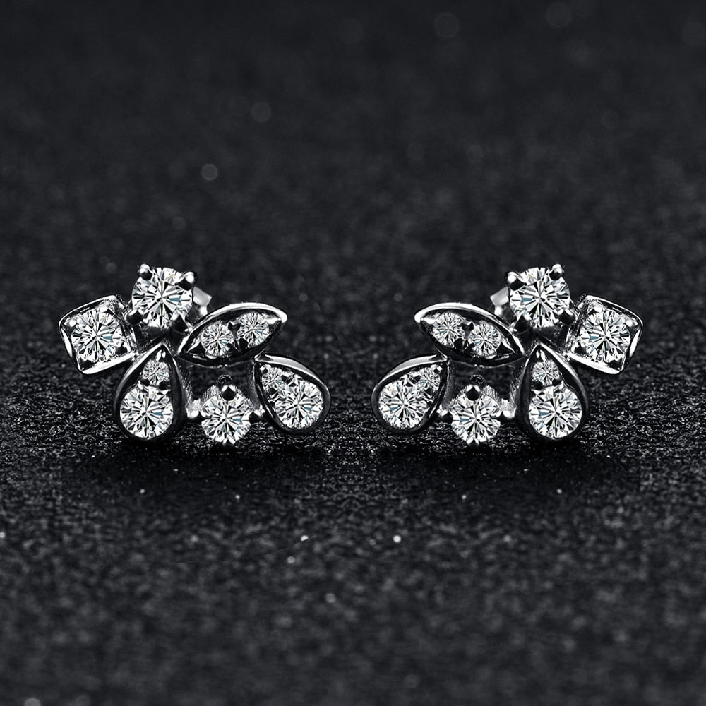Pendientes de plata de ley 925 con moissanita, joyería fina