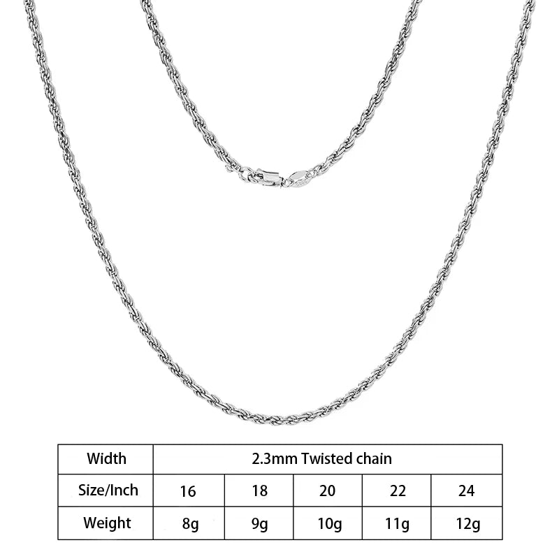 Rope Chain Diamond Cut in 925 Sterling Silver with 18K Gold Plated