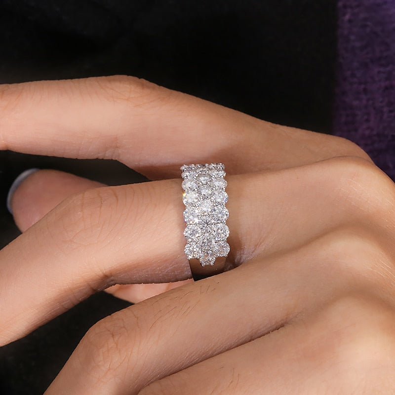 2,8 ctw Moissanit-Verlobungsring aus 925er Sterlingsilber oder 10k/14k Gold