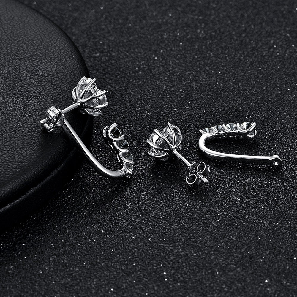 Moissanit Ohrringe Kreuz in 925 Sterling Silber