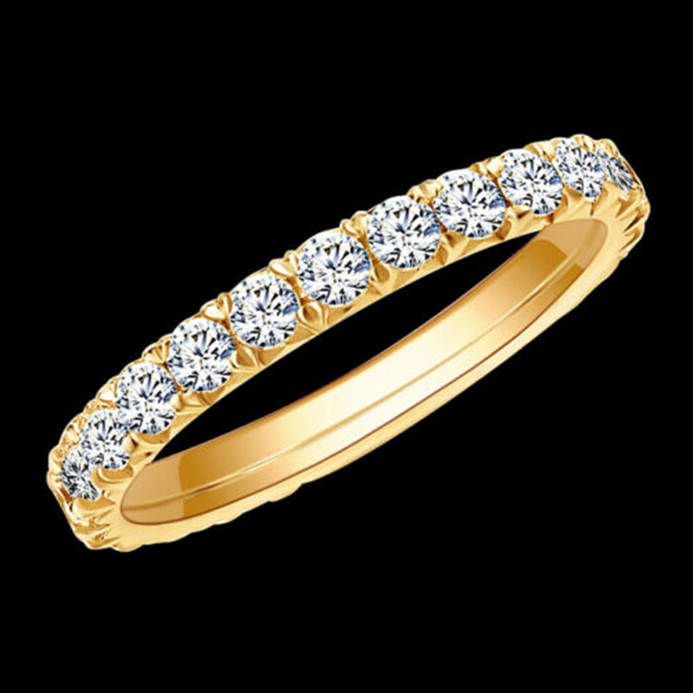 Moissanit Eternity Ehering aus 925er Sterlingsilber oder 10 Karat Echtgold