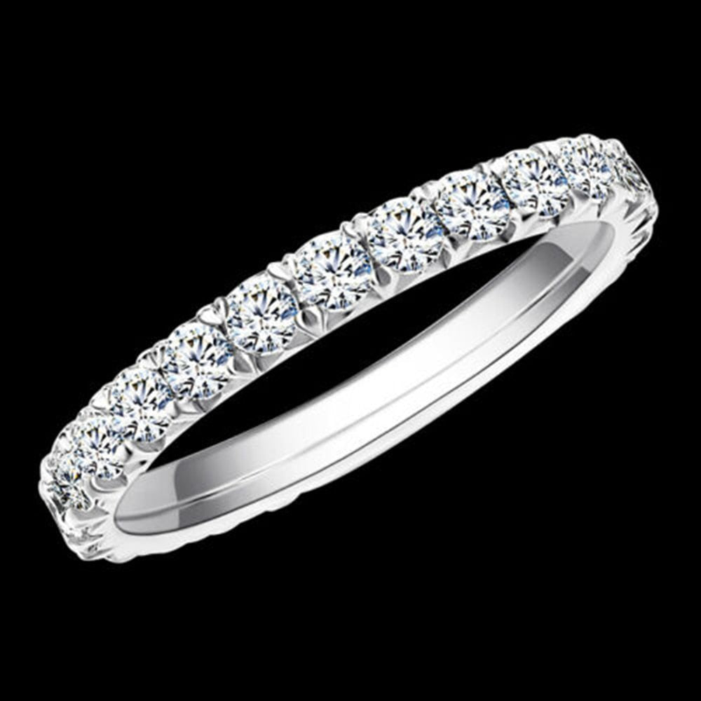 Moissanit Eternity Ehering aus 925er Sterlingsilber oder 10 Karat Echtgold