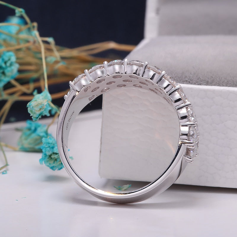 2,8 ctw Moissanit-Verlobungsring aus 925er Sterlingsilber oder 10k/14k Gold