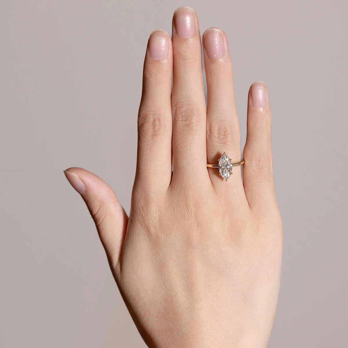 3Ct Moissanite Marquise Ring in S925 (1/20 14K GF)