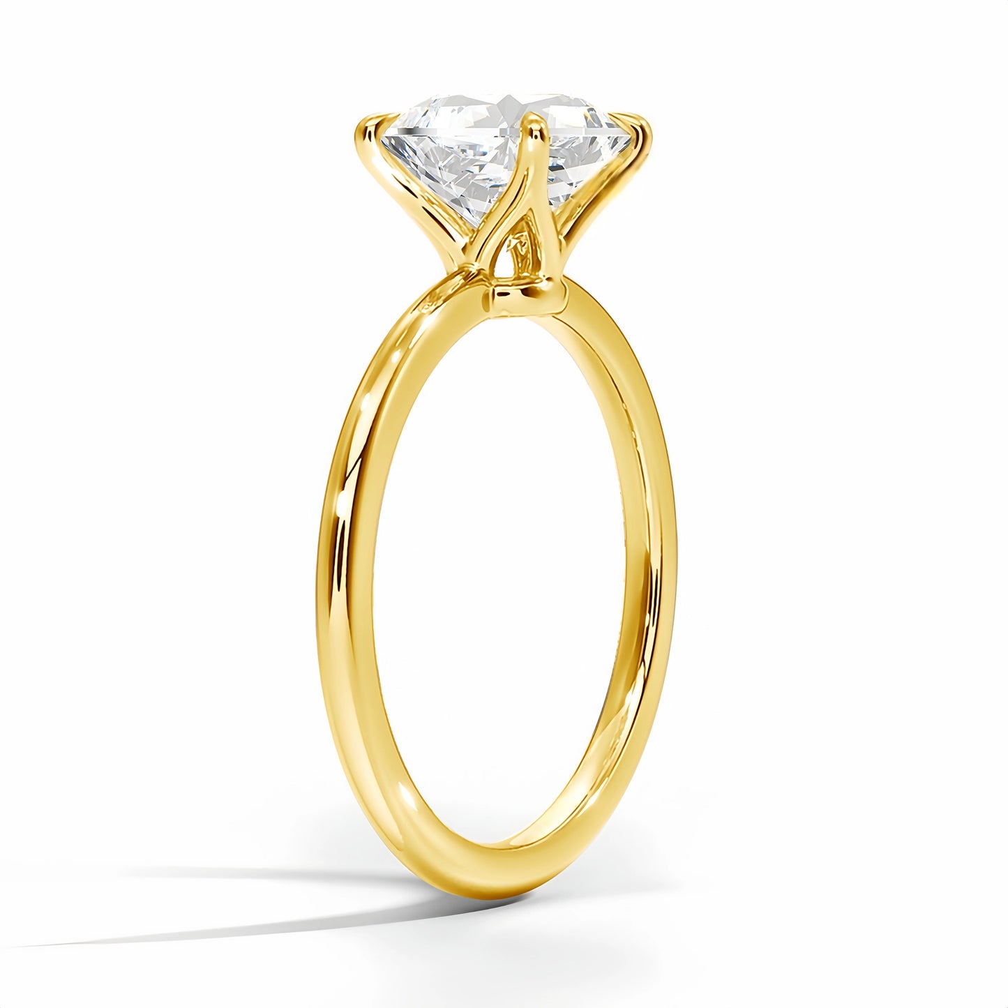 4 Prong Moissanite Solitarie Ring in S925 (1/20 14K GF)