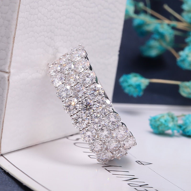 2,8 ctw Moissanit-Verlobungsring aus 925er Sterlingsilber oder 10k/14k Gold