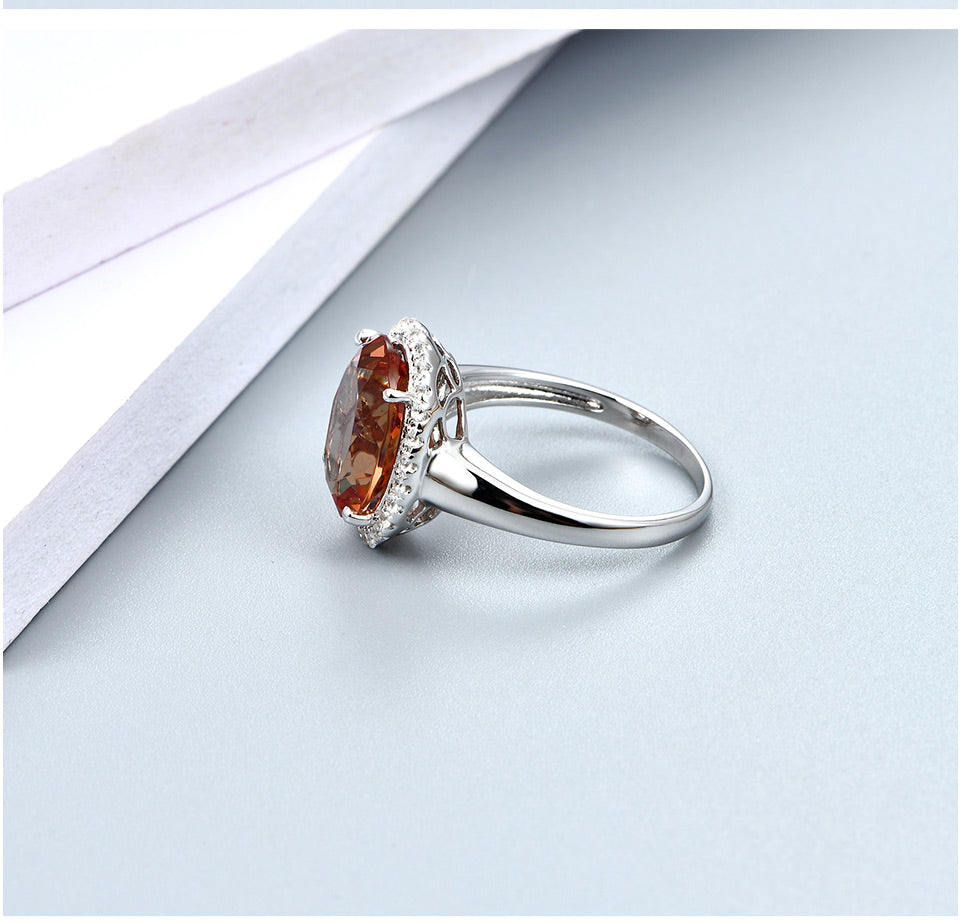 Anillo de plata de ley 925 con cambio de color, variedad de zultanita