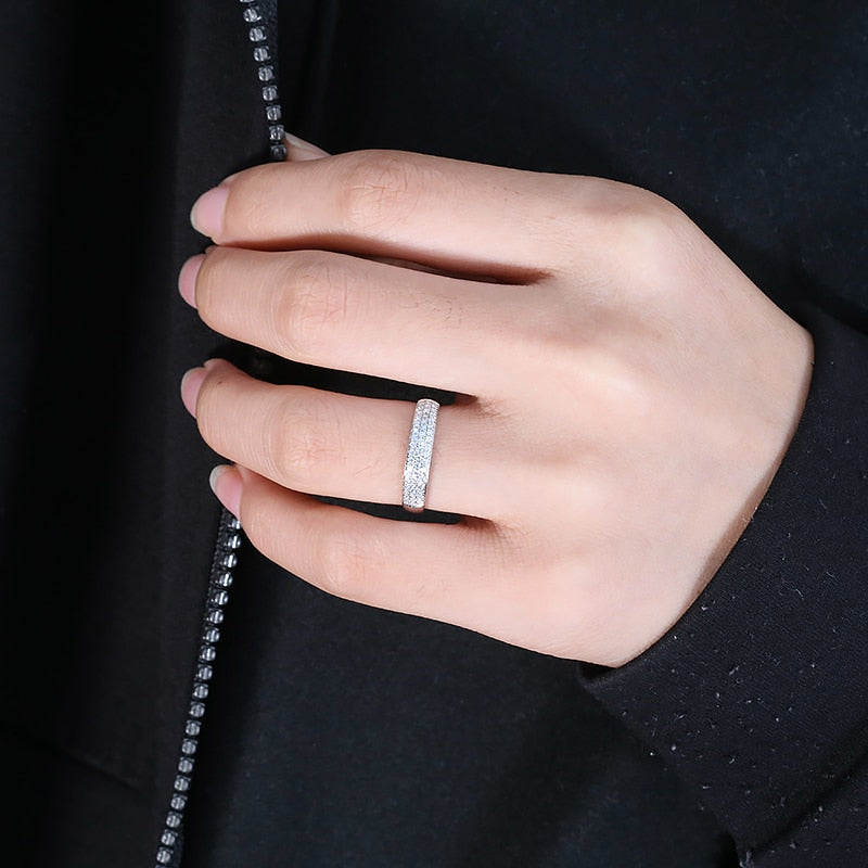 Moissanitring im Rundschliff aus 925er Sterlingsilber oder 10 Karat Echtgold