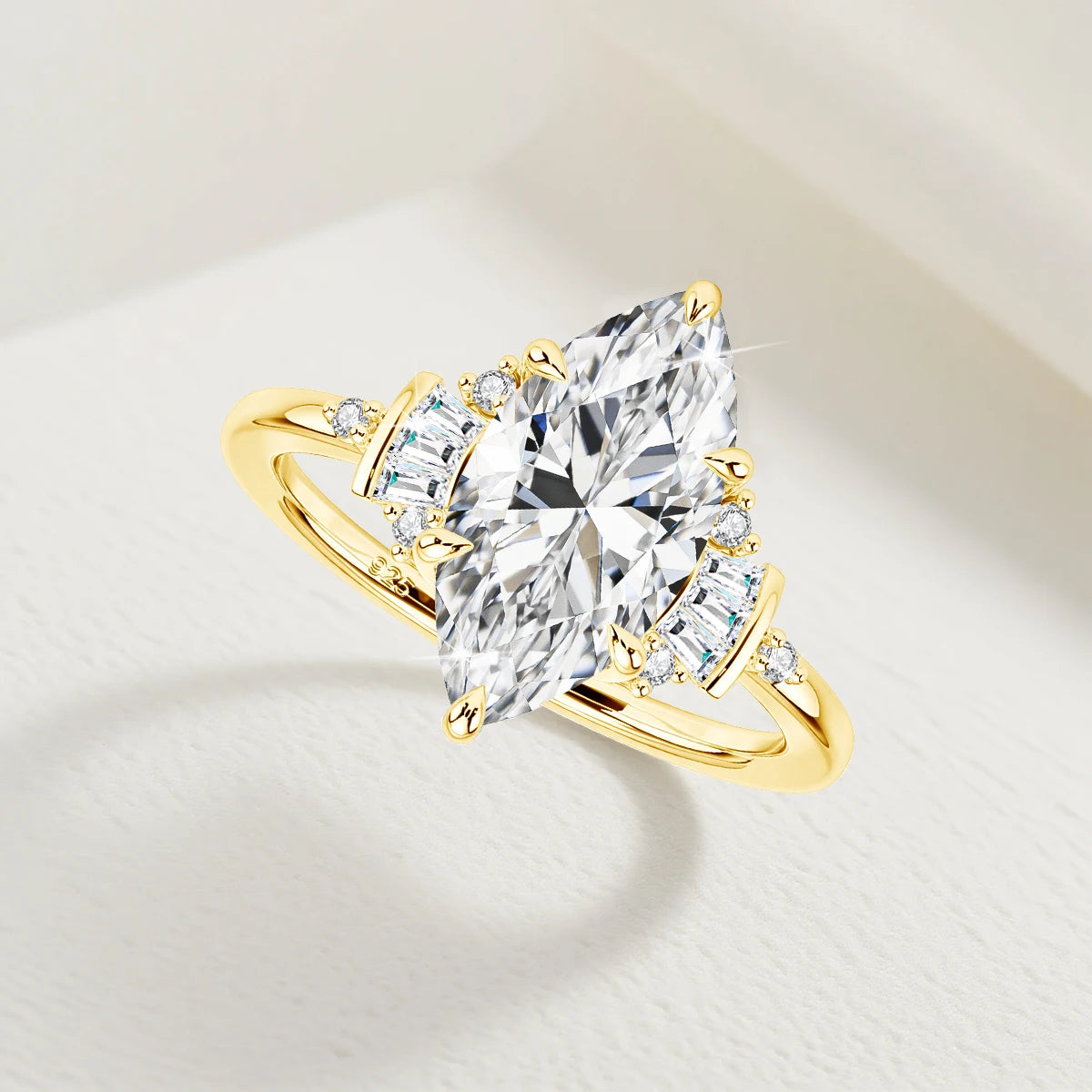 3Ct Moissanite Marquise 3D Ring in S925 (1/20 14K GF)