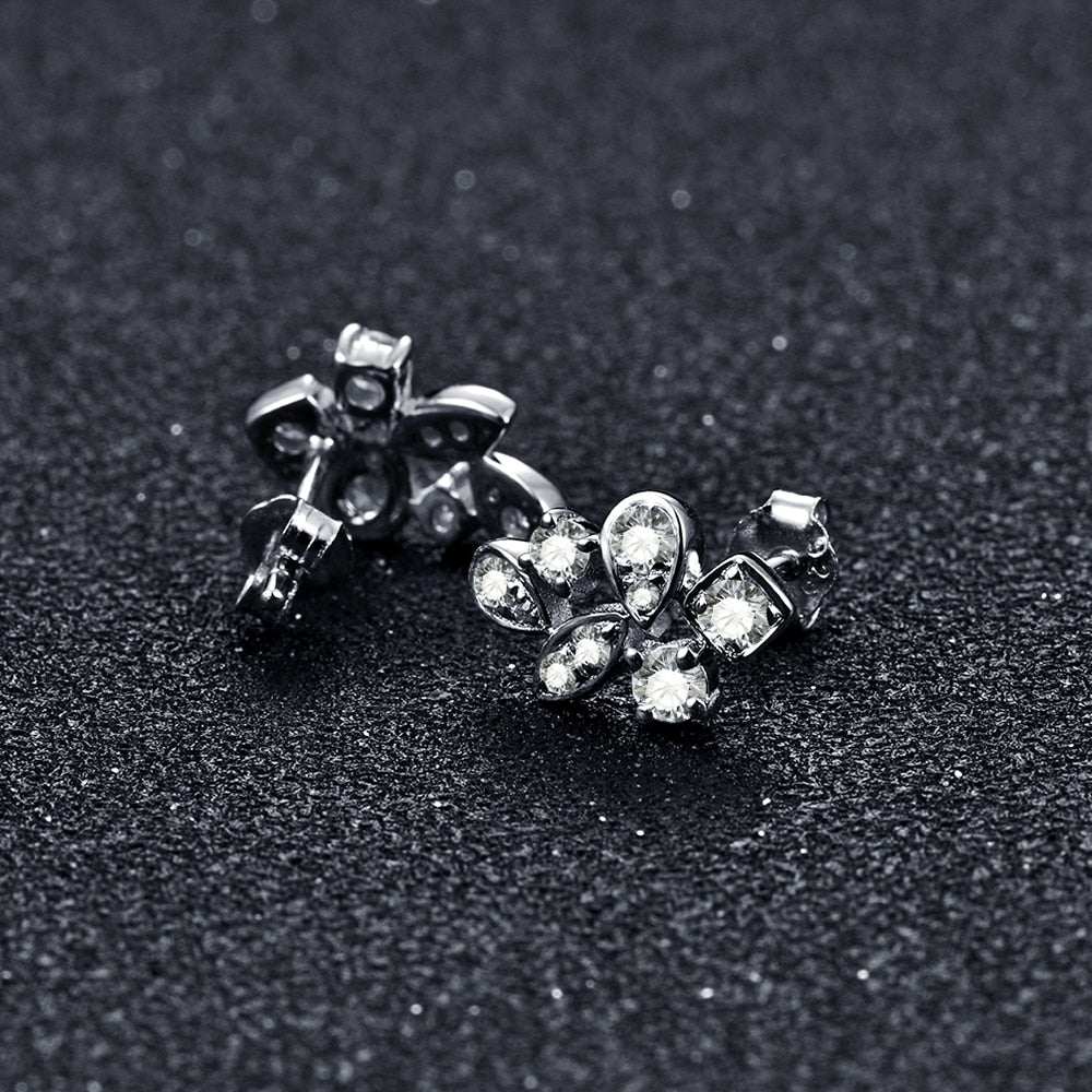 Pendientes de plata de ley 925 con moissanita, joyería fina