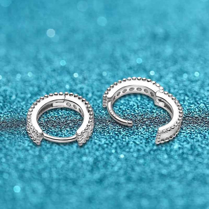 0,14 ct Moissanit-Creolen aus 925er Sterlingsilber