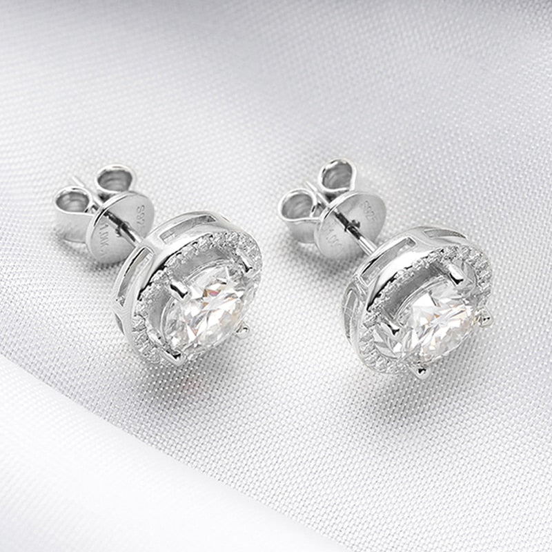 Moissanit-Ohrstecker aus 925er Sterlingsilber