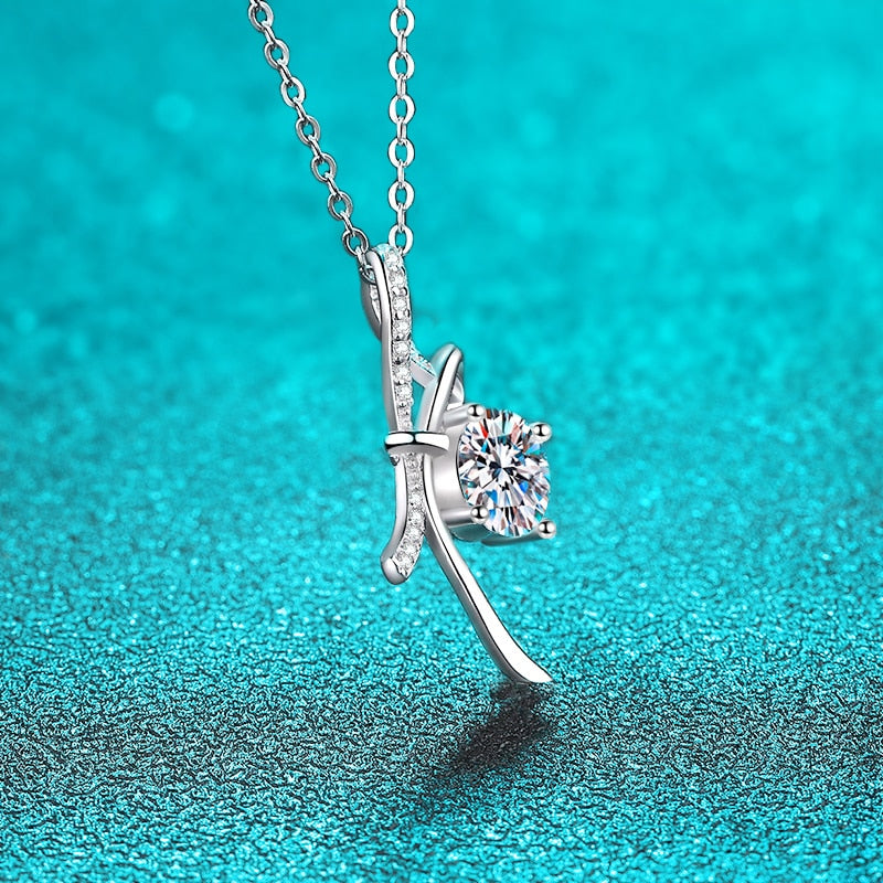 1ct Moissanite Pendant in 925 Sterling Silver