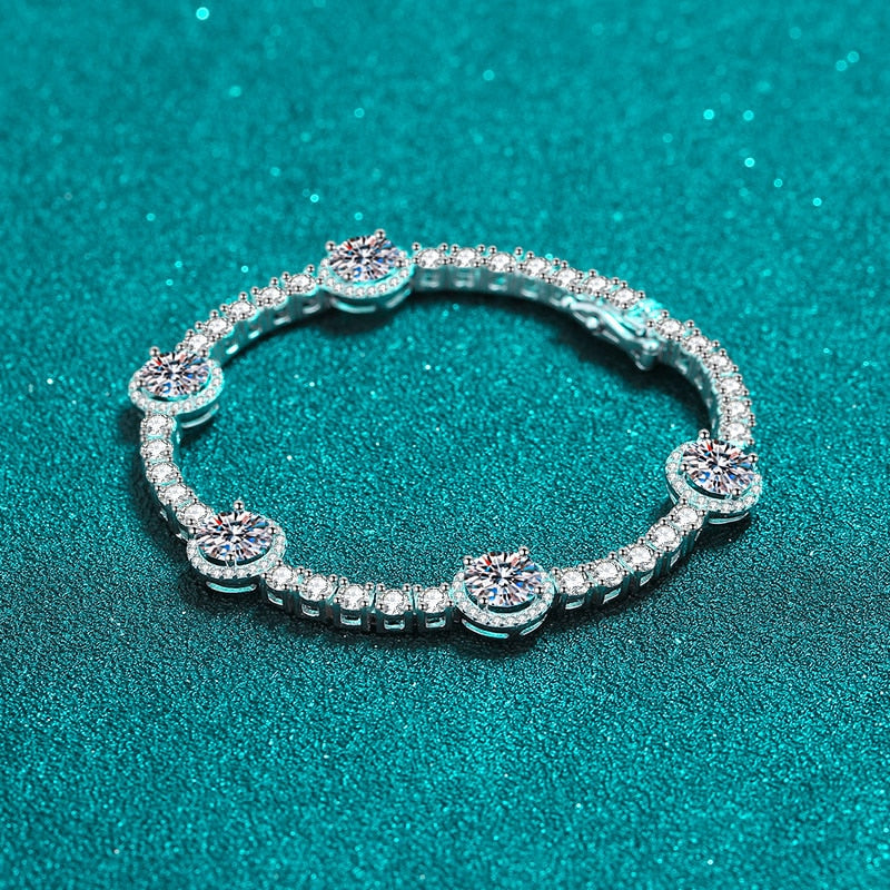 8,3 Karat – 9,1 Karat, 100 % echte Moissanit-Tennisarmbänder aus 925er Sterlingsilber