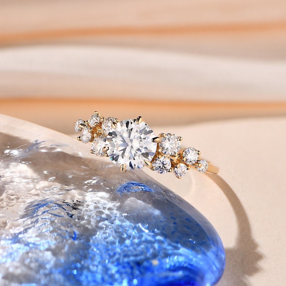 10K or 14K Yellow Gold Moissanite Ring