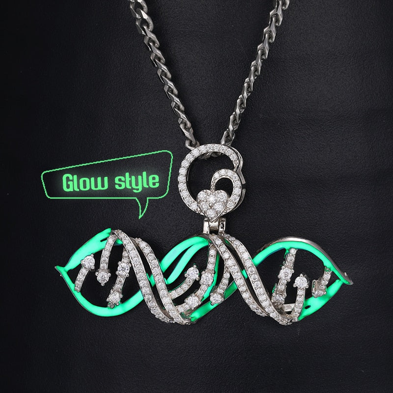 Colgantes clásicos de estilo brillante en plata de ley 925 con moissanita GRA.
