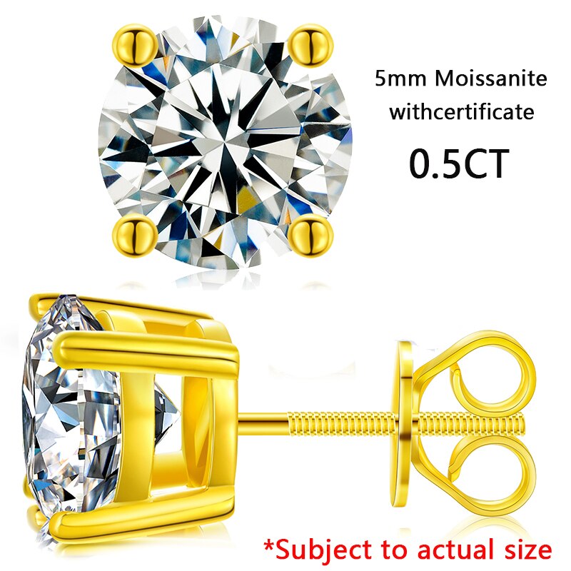 Variety Thread Moissanite Ohrringe, 925 Sterling Silber mit Vergoldung