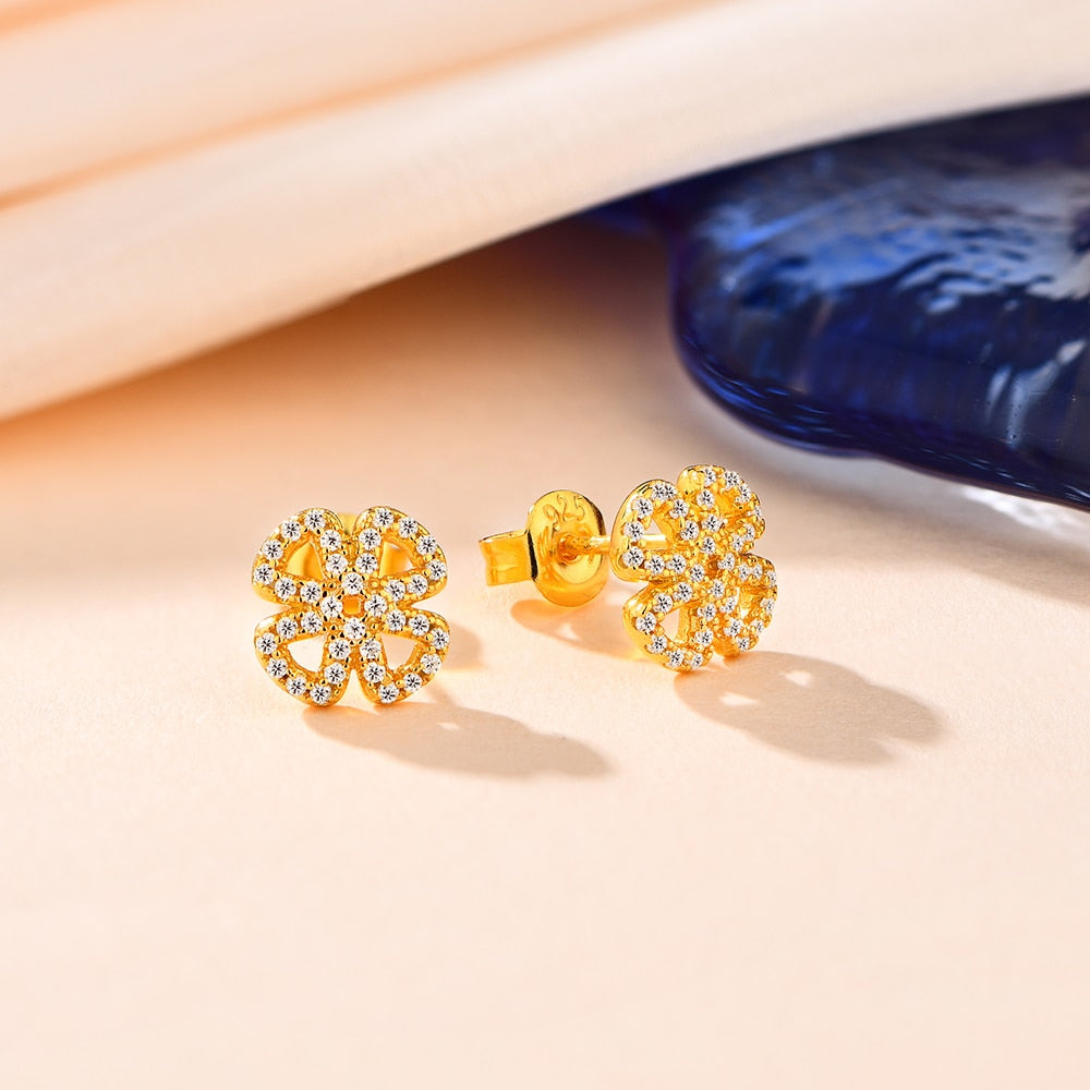 Pendientes de moissanita blanca, rosa y amarilla en plata de ley maciza 925