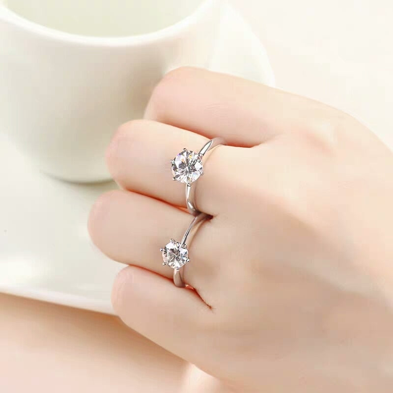 Anillo de moissanita de 1-5 quilates con certificación GRA, anillo de promesa VVS1, plata de ley 925.