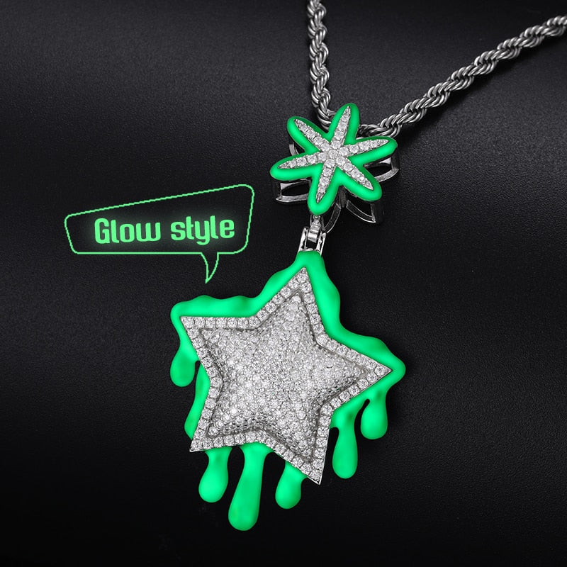Colgantes clásicos de estilo brillante en plata de ley 925 con moissanita GRA.