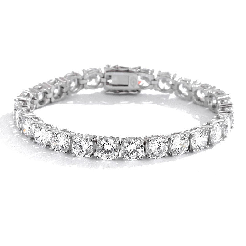 2.5mm - 6.5mm Moissanite Tennis Bracelet in 925 Sterling Silver Plated White Gold