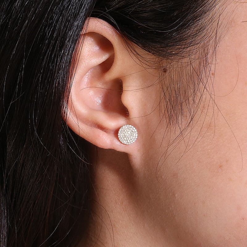 Moissanit Ohrstecker Blume in 925 Sterling Silber oder massivem 10K /14k oder 18k Gold