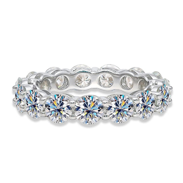 Moissanite Eternity Band Ring in 925 Sterling Sliver