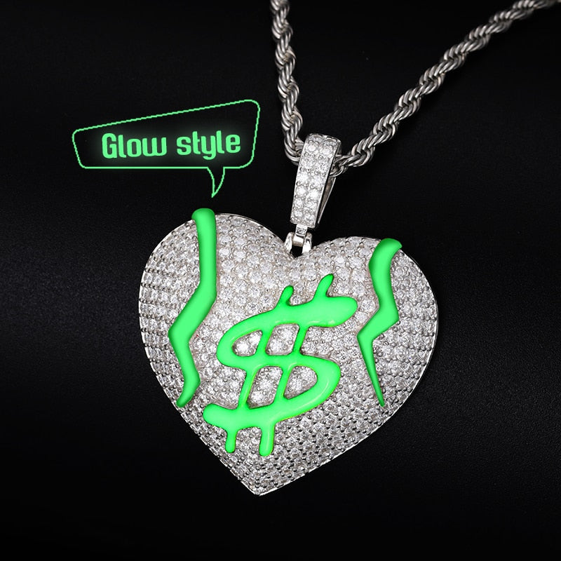 Colgantes clásicos de estilo brillante en plata de ley 925 con moissanita GRA.