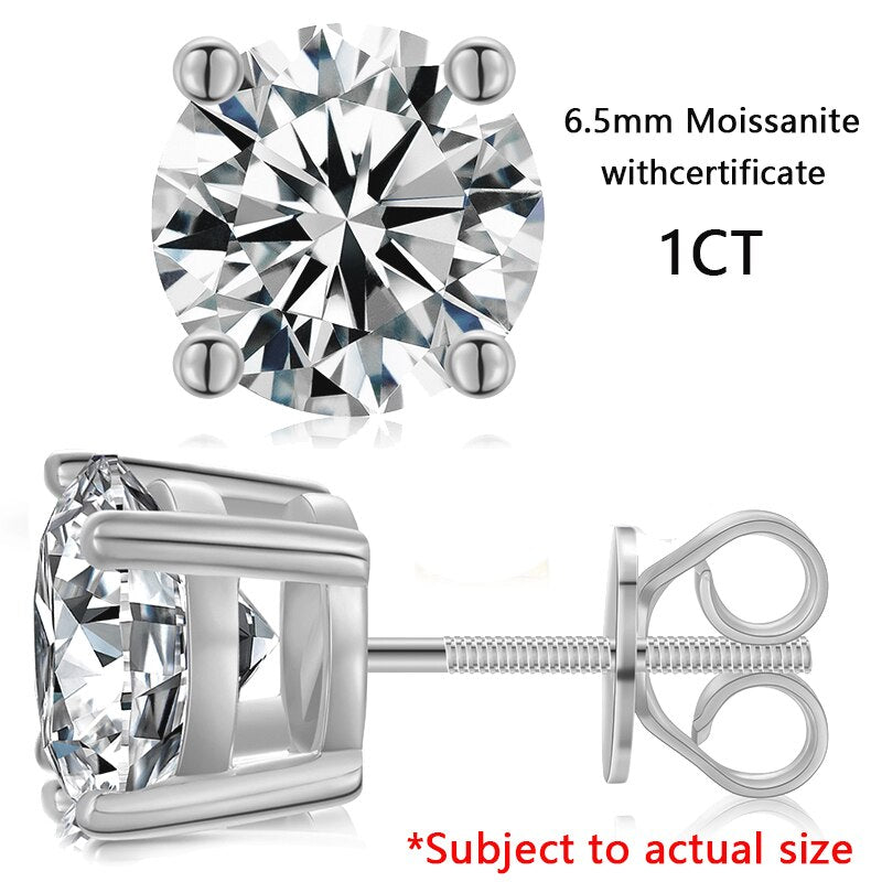 Variety Thread Moissanite Ohrringe, 925 Sterling Silber mit Vergoldung