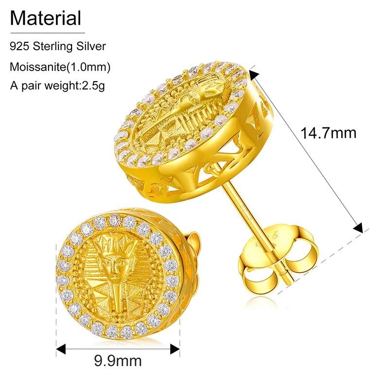 Pharaon Moissanite Earrings in 925 Sterling Silver