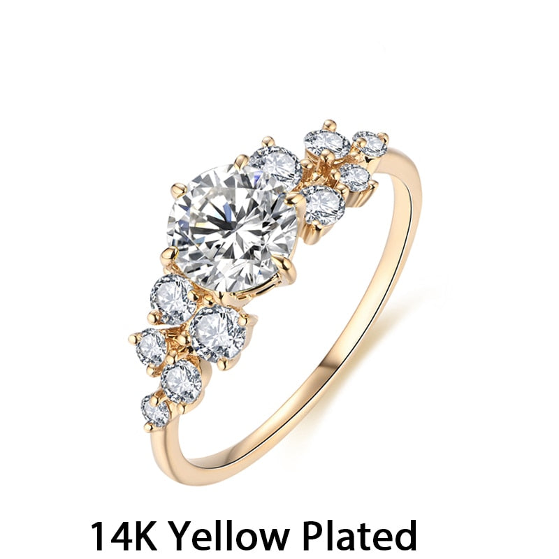 10K or 14K Yellow Gold Moissanite Ring