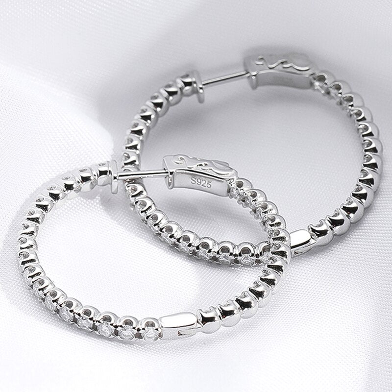 1.56ct Moissanite Hoop Earrings in 925 Sterling Silver