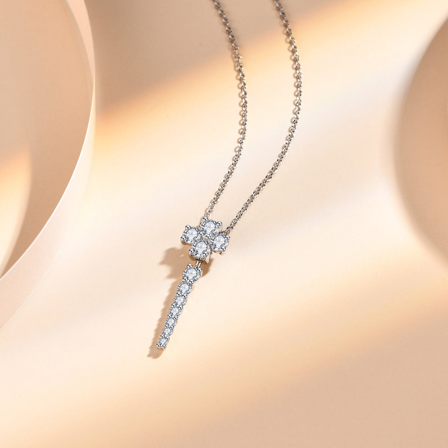 Real D Grade Moissanite Pendant Cross in 925 Sterling Silver