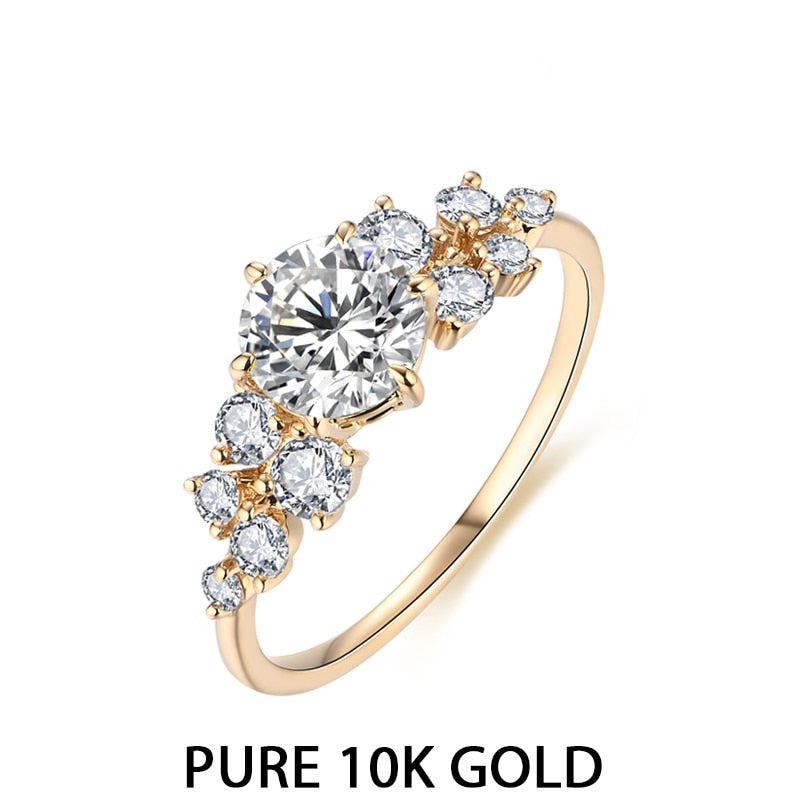 10K or 14K Yellow Gold Moissanite Ring