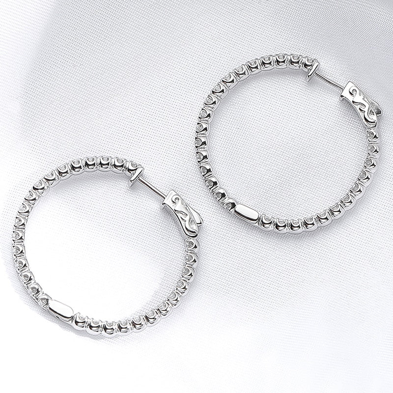 1.56ct Moissanite Hoop Earrings in 925 Sterling Silver