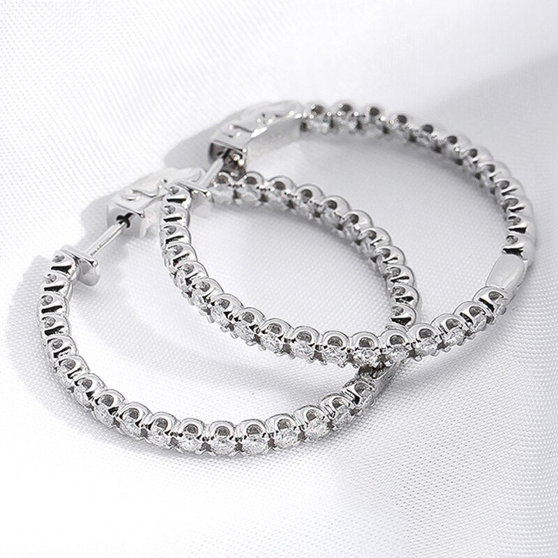1.56ct Moissanite Hoop Earrings in 925 Sterling Silver