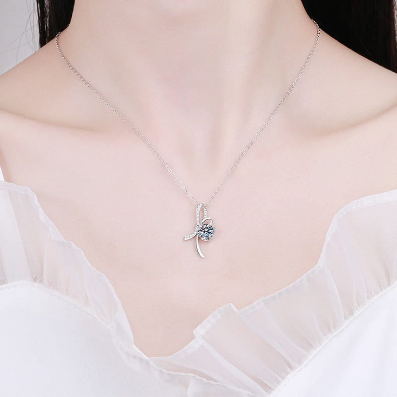 1ct Moissanite Pendant in 925 Sterling Silver