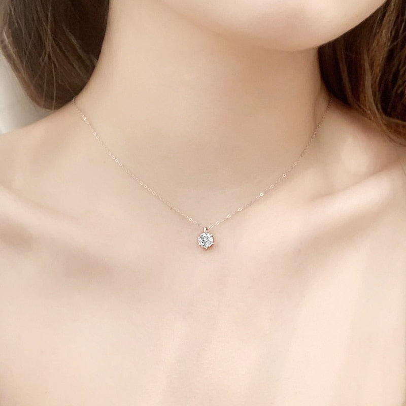 2.0ct Moissanite Pendant in 925 Sterling Silver with Silver Chain