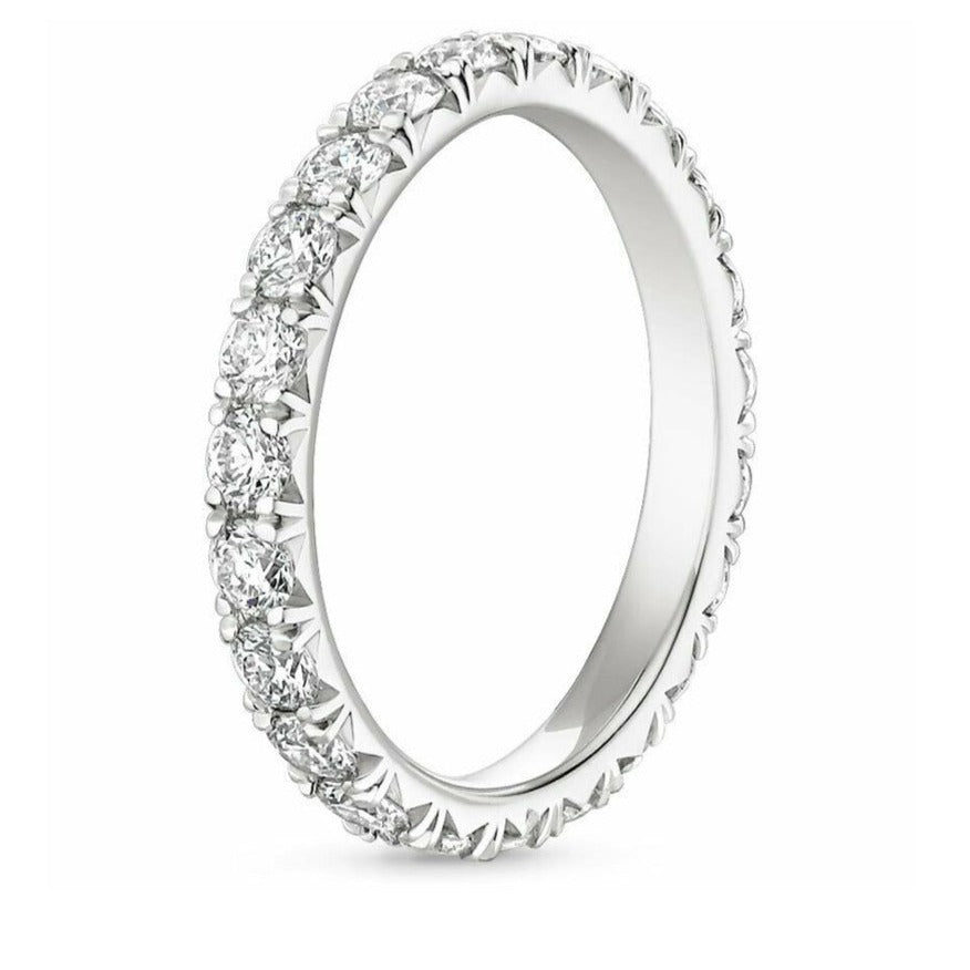 Moissanit Eternity Ehering aus 925er Sterlingsilber oder 10 Karat Echtgold