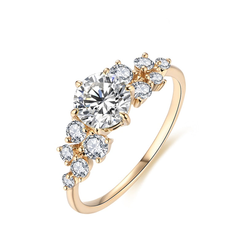 10K or 14K Yellow Gold Moissanite Ring