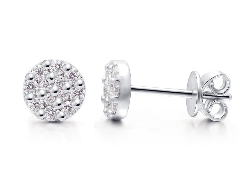 10k 14k or 925 Sterling Silver Moissanite Earrings 4mm