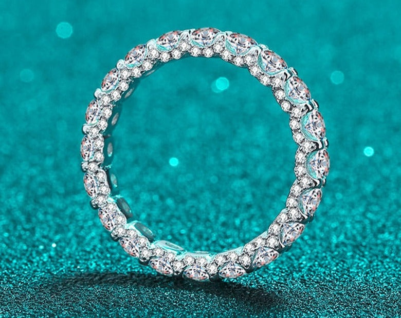 2,1 Karat Moissanit-Ring aus 925er Sterlingsilber mit Weißgoldbeschichtung