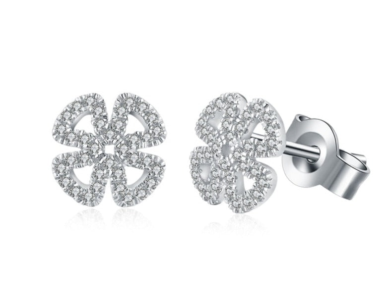 Pendientes de moissanita blanca, rosa y amarilla en plata de ley maciza 925