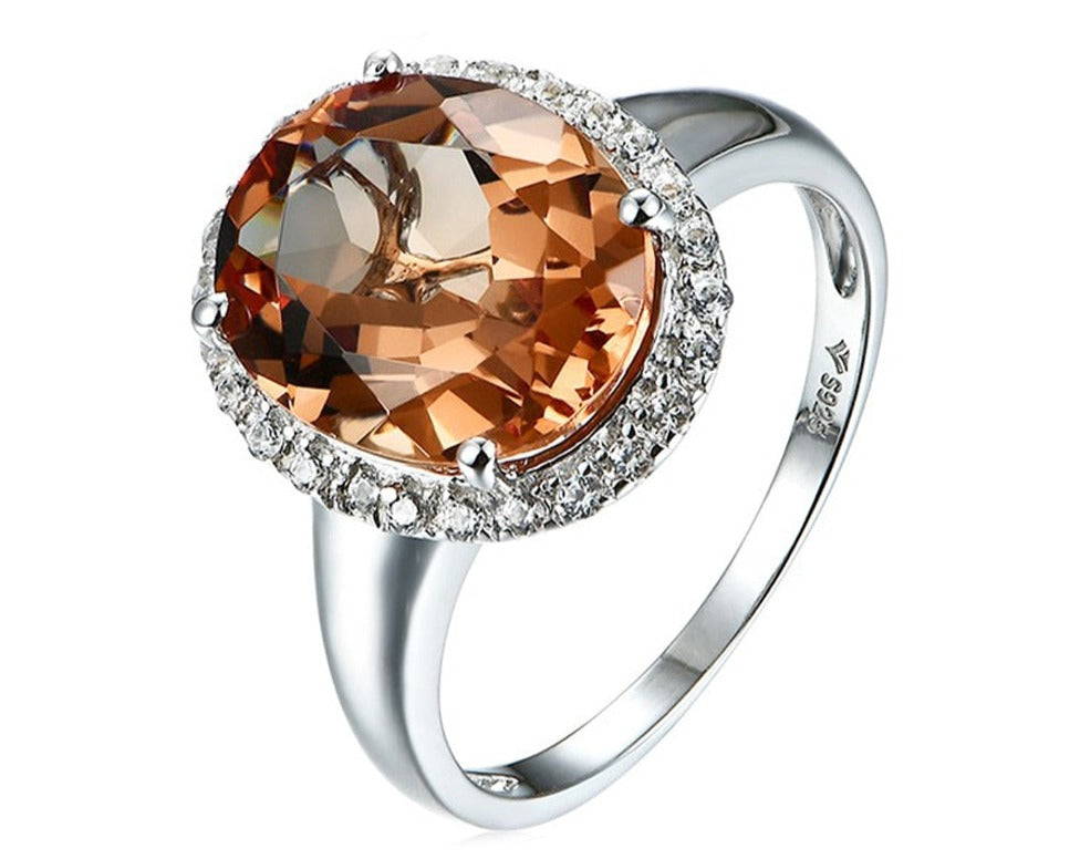 Anillo de plata de ley 925 con cambio de color, variedad de zultanita
